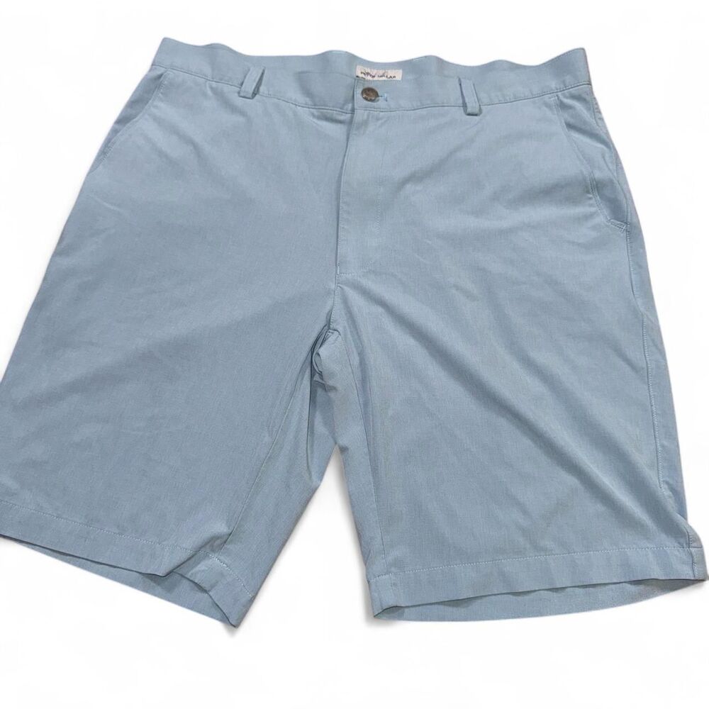 Peter Millar Crown Sport Performance Golf Shorts Light Blue Men's 36